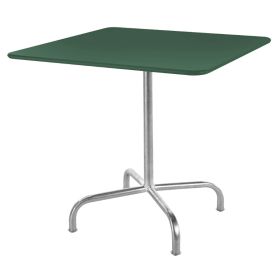 Schaffner Gartentisch Rigi, Gestell aus feuerverzinktem Stahlrohr, LxB 700 x 700 mm, tannengrün