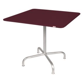 Schaffner Gartentisch Rigi, Gestell aus feuerverzinktem Stahlrohr, LxB 800 x 800 mm, bordeaux