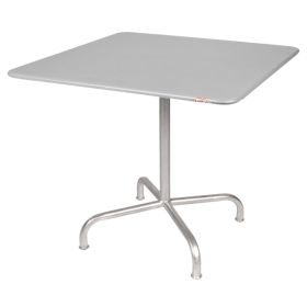 Schaffner Gartentisch Rigi, Gestell aus feuerverzinktem Stahlrohr, LxB 800 x 800 mm, alusilber