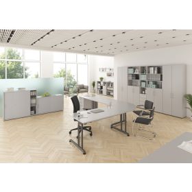 Bureau Solothurn, hauteur réglable mécaniquement, en divers modèles