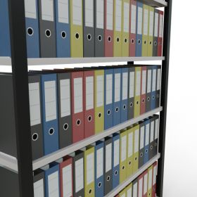 Schulte Büro- und Archivregale Stecksystem MULTIplus85, einseitig nutzbar, mit Anschlagleisten