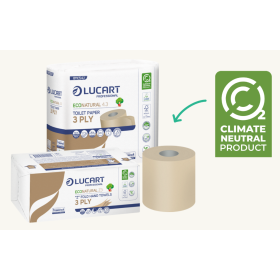 Toilettenpapier / WC-Papier Lucart Econatural, 3-lagig, Packung à 5 x 6 Rollen