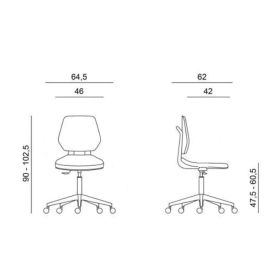 Chaise d'atelier avec dossier, en plastique, en diverses couleurs