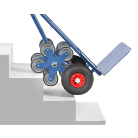 Treppenkarre mit 2 fünfarmigen Radsternen, Plattform 480 x 300 mm