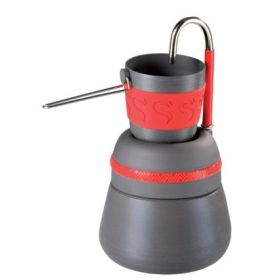 Outdoor Kaffeemaschine aus Stahl, kompakt und leicht, ideal für Camping und Reisen