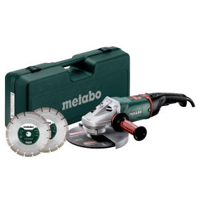 Metabo Winkelschleifer WE 24-230 MVT Set, 2400 Watt, mit Kunststoffkoffer und 2 Diamanttrennscheiben