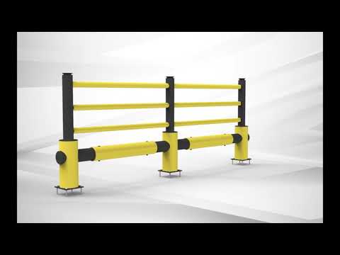 Barrière pietonne modulaire "Delta" avec 3 barres