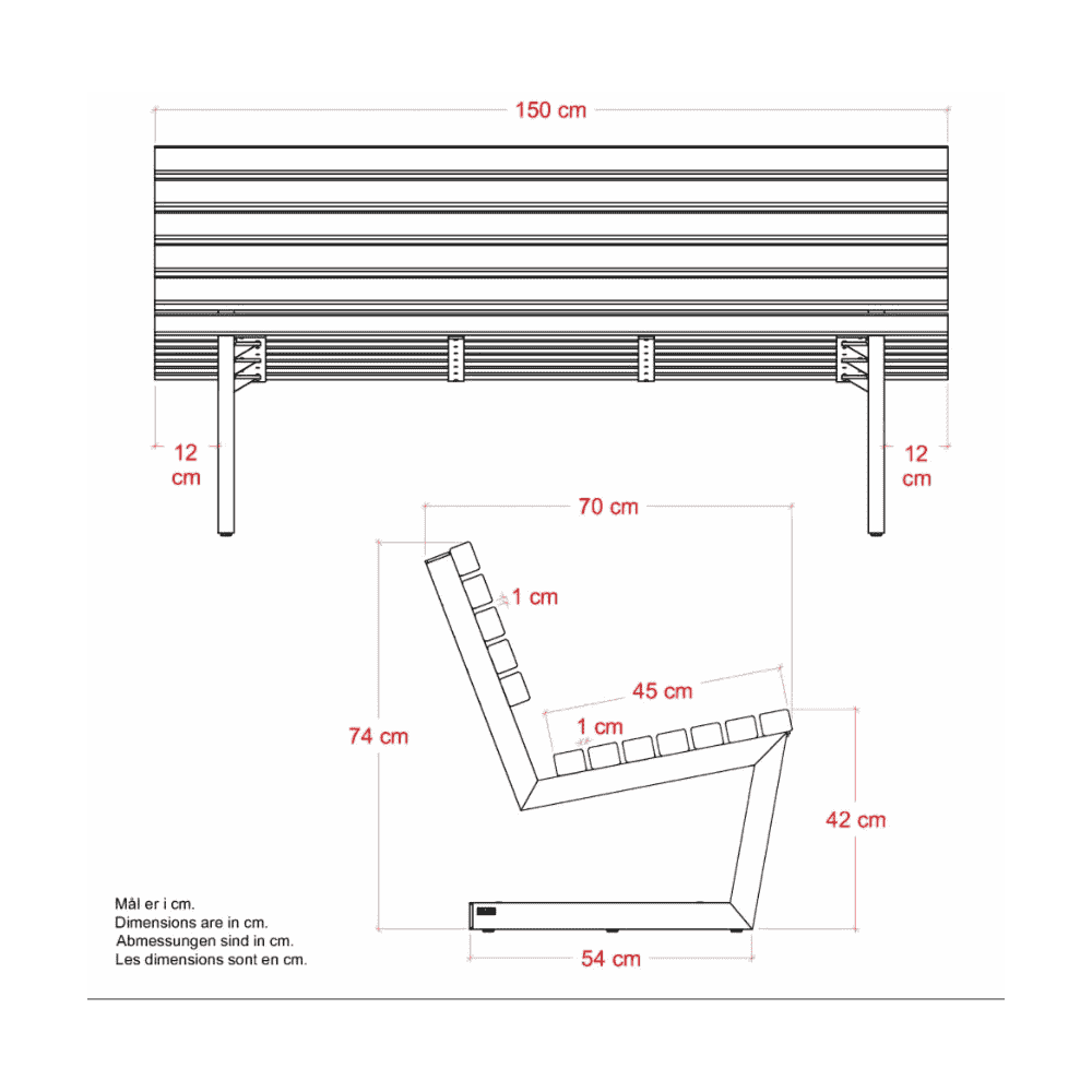 PLUS Siesta Living Sofa, 150 cm, in zwei Farben