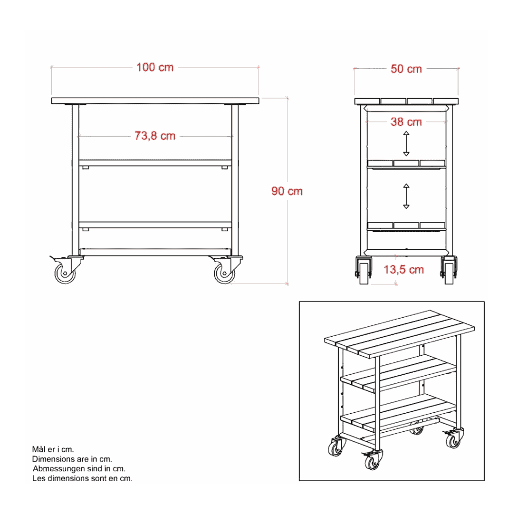 PLUS Table de barbecue et jardinière Urban Picnic avec étagère, en ThermoWood®, structure noire