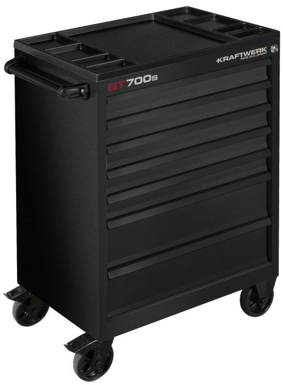 KRAFTWERK Werkstattwagen BT700s, 7 Schubladen, schwarz, leer, LxBxH 719 x 474 x 1000 mm