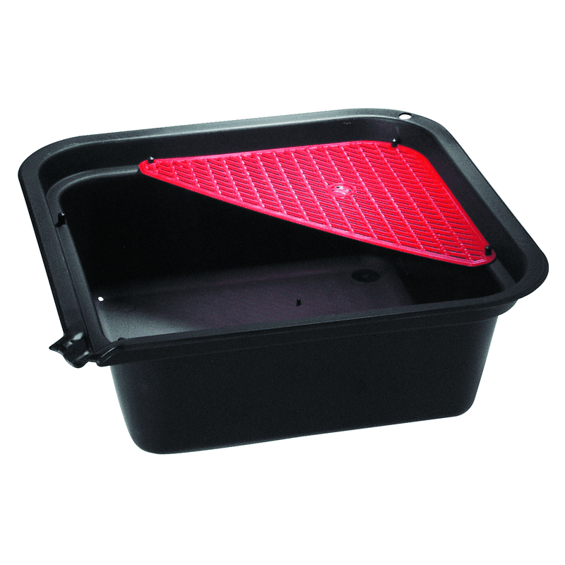 PE-Auffangschale 7 l mit Sieb, schwarz, 365 × 365 × 132 mm