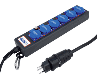 Steffen Steckdosenleiste PROFESSIONAL, T13 Steckdosen, 10 A, GdV 3 x 1.5mm², IP20, schwarz/blau, diverse Ausführungen
