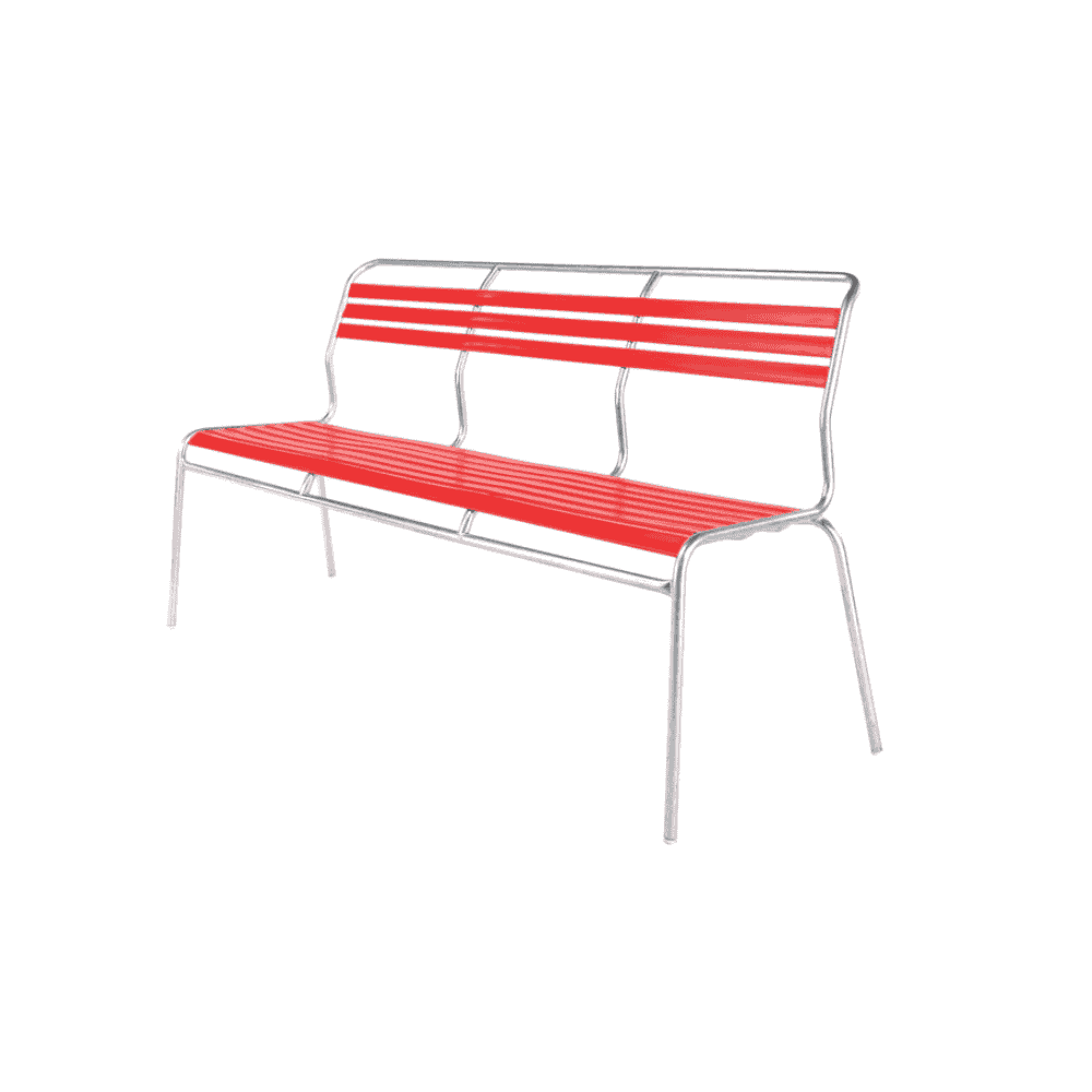 Schaffner SÄNTIS banc avec lattes, structure en tube d'acier galvanisé à chaud, disponible en plusieurs versions