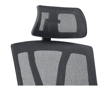 Appuie-tête pour chaise de bureau Orion I avec accoudoirs et dossier en maille, noir