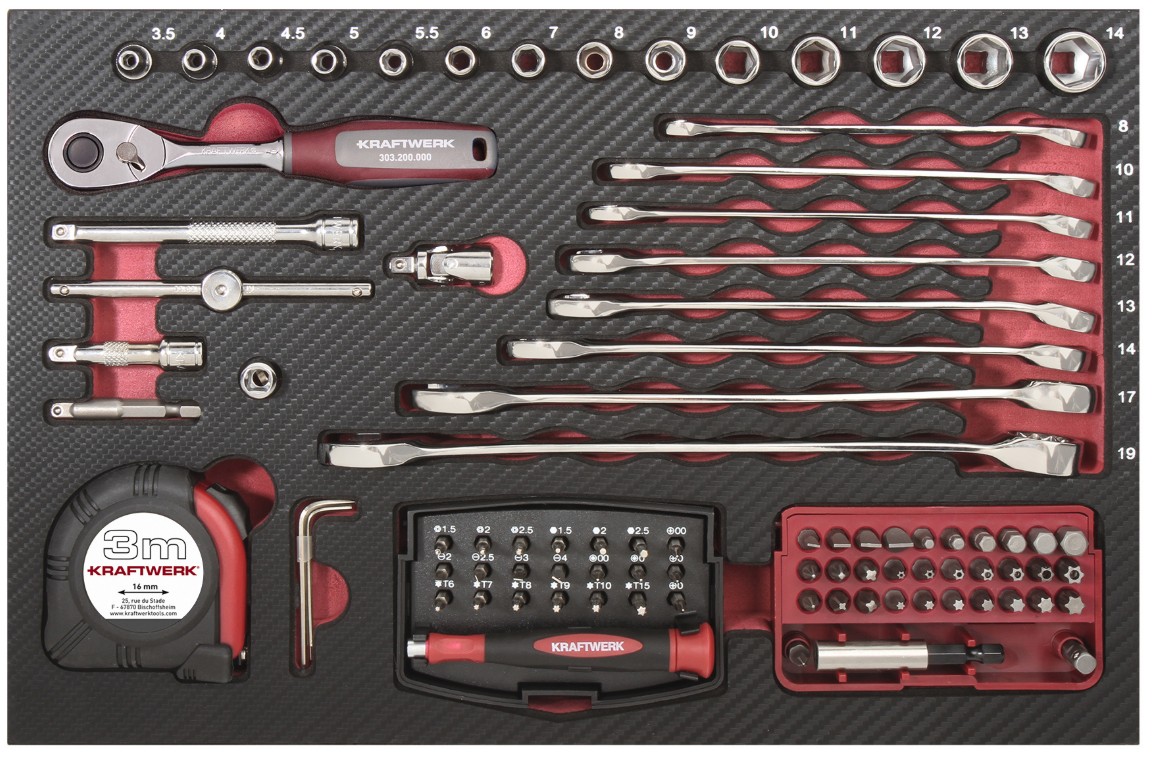 KRAFTWERK PRO LINE Werkzeugkoffer, 1/4", 123-teilig, inkl. Werkzeug
