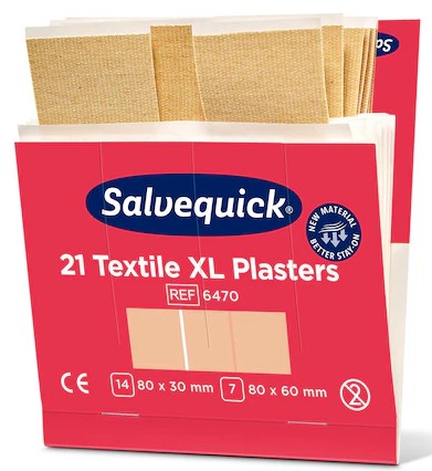 Pansements textiles extra-larges, Cederroth 6470, recharge, paquet de 6 x 21 pièces