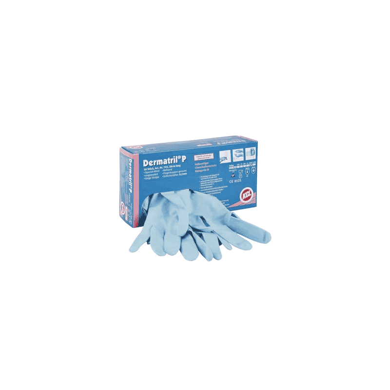 Einweghandschuhe KCL Dermatril P 743, ungepudert, blau, in diversen Grössen