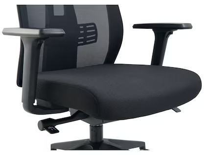 Chaise de bureau Pegasus avec dossier et accoudoirs en maille, noir