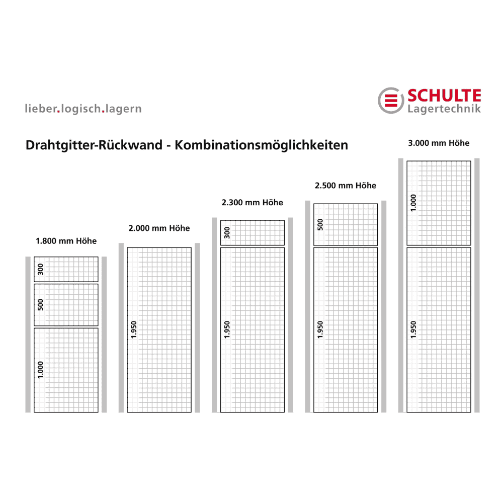 Schulte Paroi arrière en treillis métallique pour rayonnages à tablettes, zingué brillant, en diverses tailles