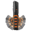 Steffen LED Akku-Arbeitsleuchte 6 W, 600 + 100 lm, 5700 K, 240° drehbar, IP65, schwarz/orange