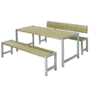 PLUS Planches-Meuble de jardin avec table et banc à s'asseoir, avec ou sans dosserets