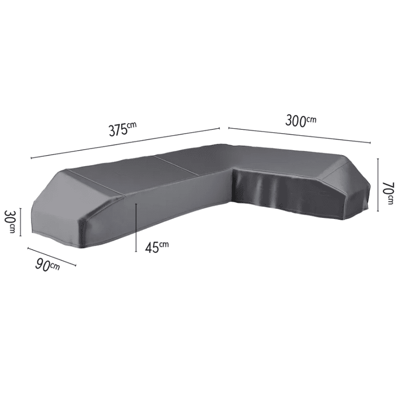 Platinum AeroCover Schutzhülle Lounge L-Form rechts, LxLxBxH 3750 x 3000 x 900 x 700 mm