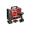 Metabo Akku-Schlagbohrschrauber-Set SB 18, mit 2x Li-Power Akkus (18 V / 2.0 Ah), Ladegerät SC 36 und mobiler Werkstatt