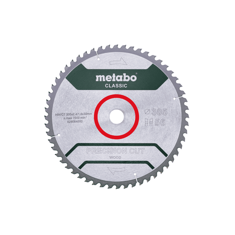 Metabo Kreissägeblatt "Precision Cut Wood - Classic" 305 x 30 mm, Z56, WZ, 5° negativ