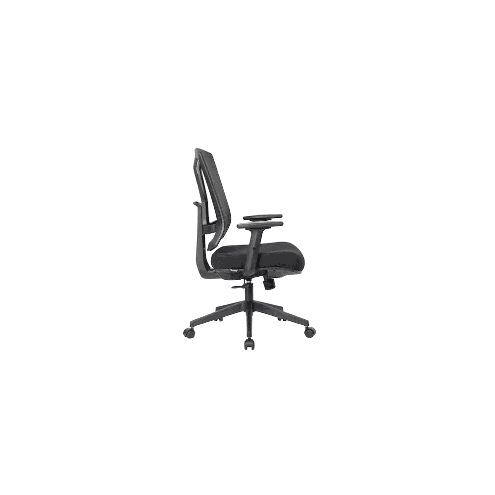 Chaise de bureau Orion II avec accoudoirs, dossier rembourré, noir