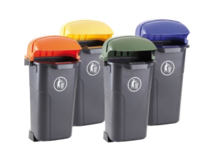 Poubelle Urban, 50 l, divers coloris, 467 x 451 x 901 mm