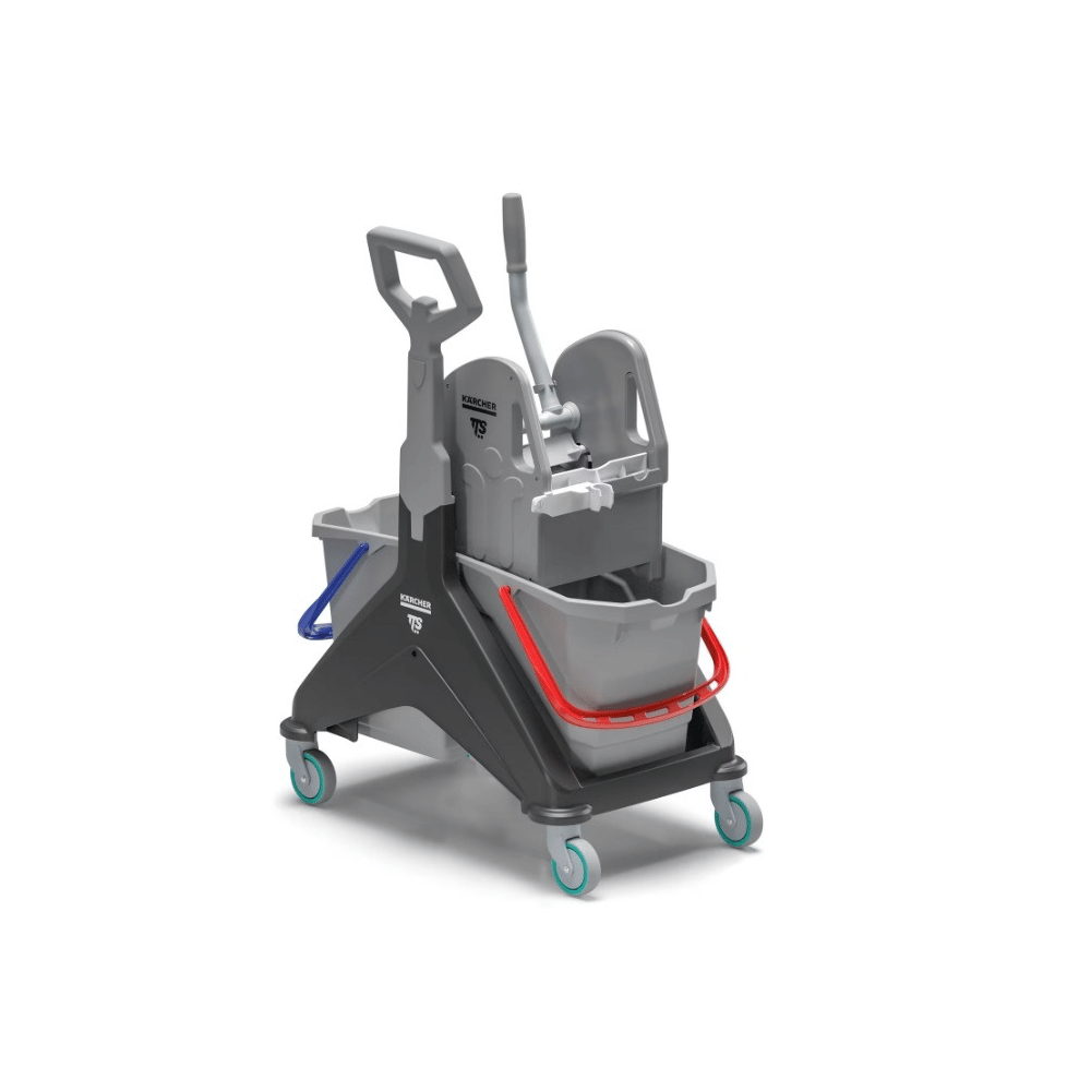 Kärcher Putzwagen mit Doppelfahreimer und Backenpresse Kit Uni Wringer, 2 × 15 l