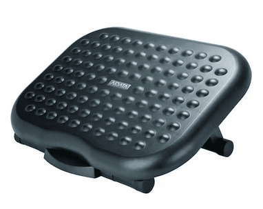 Repose-pieds Soft en plastique, réglable, ergonomique, autonome, noir, L x P x H 450 x 330 x 171 mm