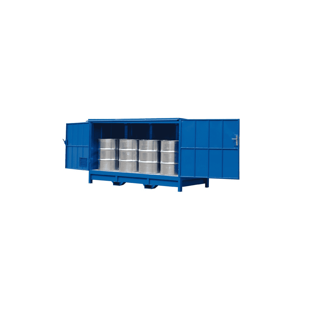 Etagère fermée pour fûts ou conteneurs IBC
