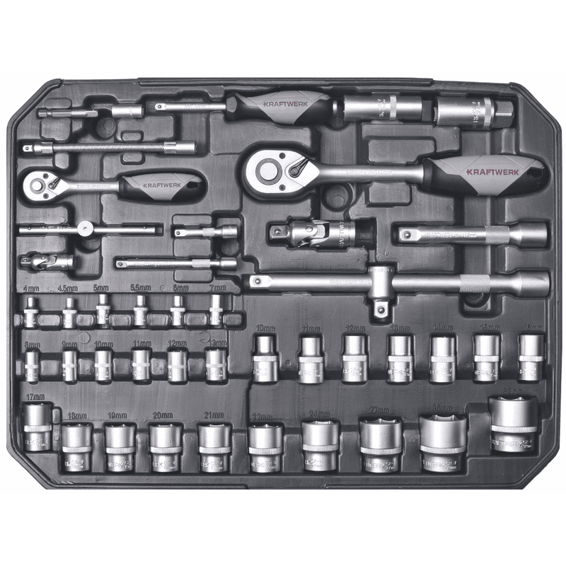KRAFTWERK BASIC LINE Werkzeugkoffer, 1/4" + 1/2", inkl. Werkzeug, 266-teilig