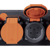 Steffen Steckdosenleiste PROFESSIONAL, T15 Steckdosen, 10 A, GdV 5 x 1.5mm², IP55, schwarz/orange, diverse Ausführungen