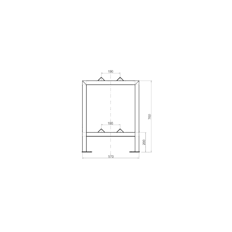 Support peint pour bac de rétention fermé (Art. 5145), adapté au stockage de 2 fûts de 60 l