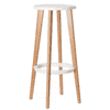Tabouret de bar Paperflow Meet, bois, blanc, lot de 2 pièces