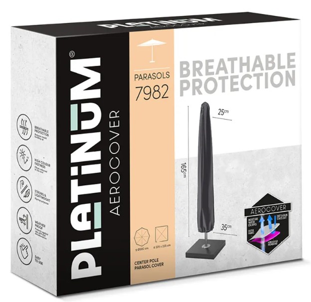 Platinum AeroCover Schutzhülle für Sonnenschirme mit Mittelmast, Höhe 1650 mm, Durchmesser 250/350 mm
