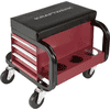 KRAFTWERK Werkstatt-Rollsitz mit 3 Schubladen und Spraydosen-Ablage, gepolstert, Traglast 120 kg