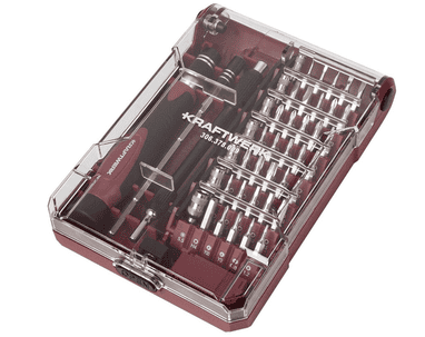 KRAFTWERK Präzisions-Schraubendreher-Set 1/4", 45-teilig, für Feinmechanik und Elektronik