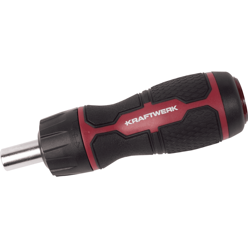 KRAFTWERK Mini-Ratschen-Schraubendreher 6-in-1, 7-teilig mit integriertem Bit-Sortiment
