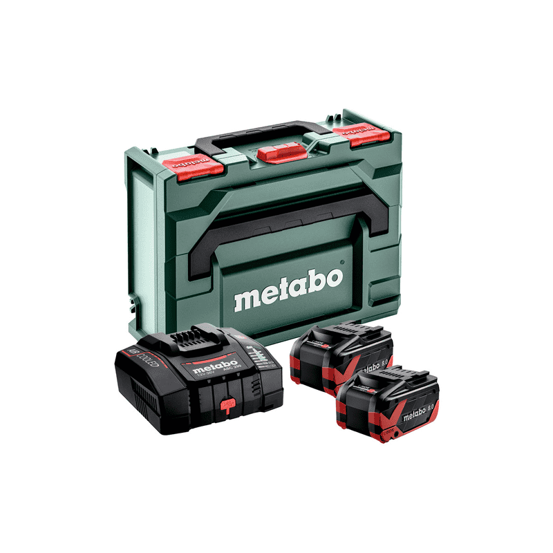 Metabo Basis-Set, 2 x Akkus 18 V LiHDX 8.0 Ah, Ladegerät ASC 290 und metaBOX 145