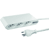 Steffen Multiprise IQ, 6 × T13 (2 × 3 en travers), 10 A, IP20, câble de 1.5 m, avec protection de surintesité, en deux couleurs