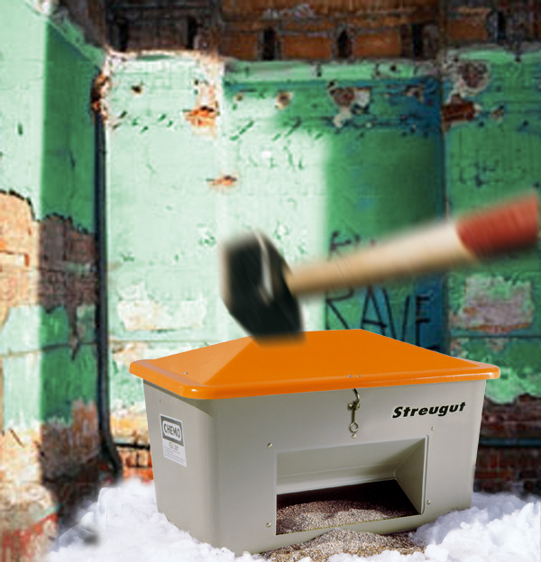 Bacs à sel PFV avec couvercle anti-vandalisme en différentes versions