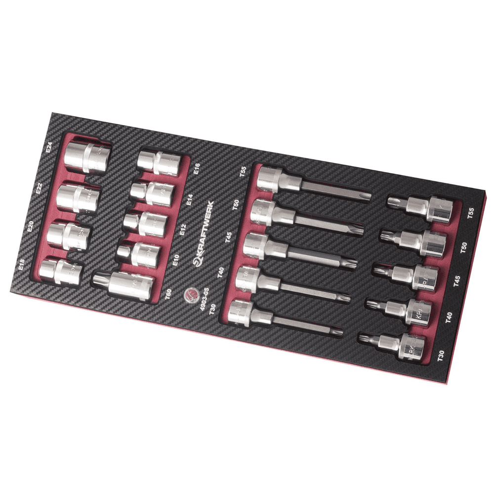 KRAFTWERK PRO-LINE EVA3 Steckschlüssel-Einlage 1/2", 19-teilig