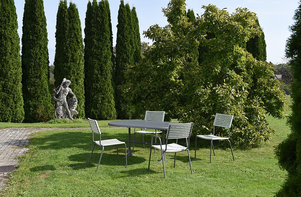 Schaffner Chaise de jardin LAMELLO sans accoudoirs, revêtement par poudre, disponible en plusieurs couleurs