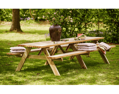 PLUS Kombi-Gartenmöbel, mit Klappsitzen, 3000 x 1550 x 710 / 450 mm