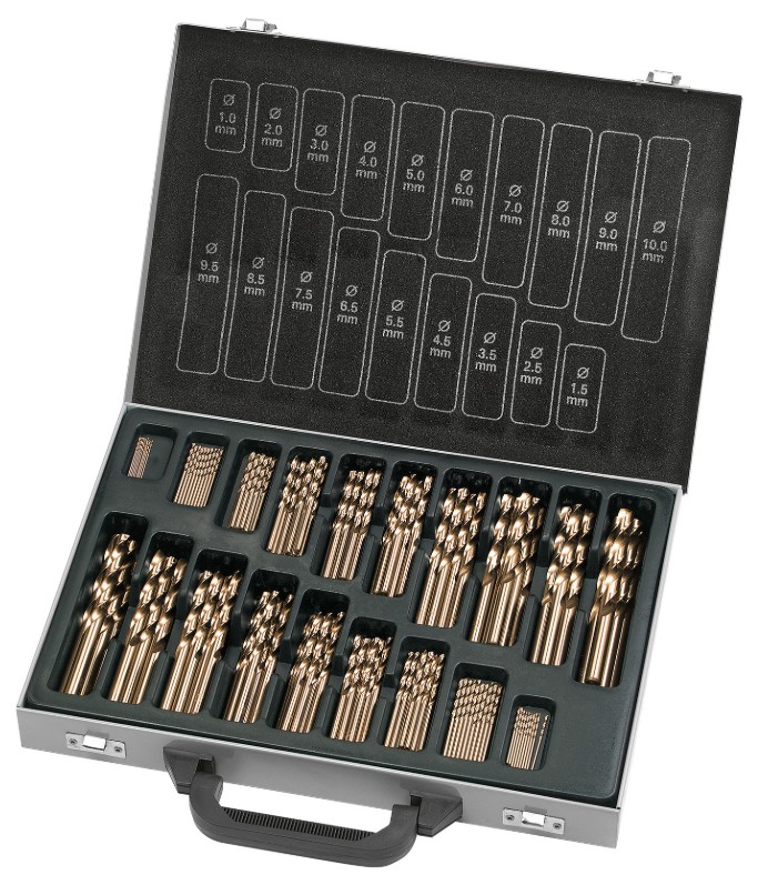 KRAFTWERK HSSE-Co5 Spiralbohrer-Magazin Ø 1.0 -10 mm / 0.5 mm, 170-teilig