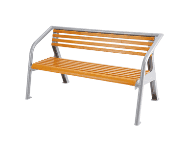 Banc de jardin en bois et acier galvanisé à chaud