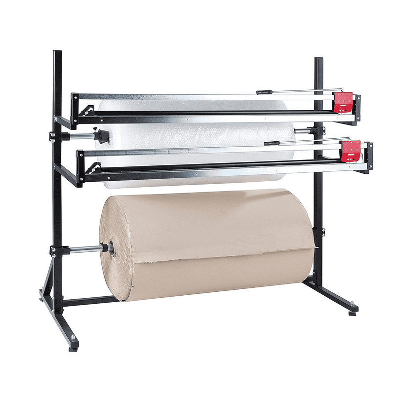 Support de découpe pour 2 rouleaux de matériau d'emballage horizontal